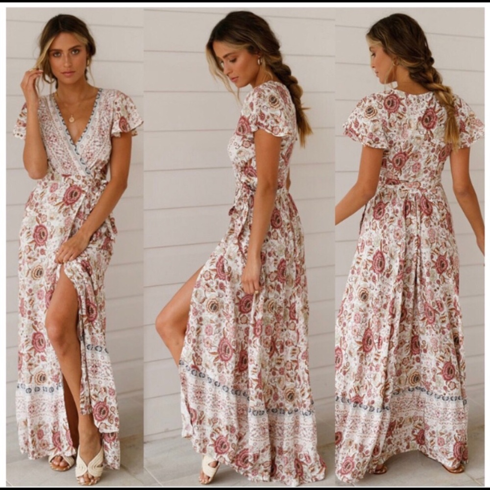 Beautiful bohemian wrap dress - Picture 3 of 10